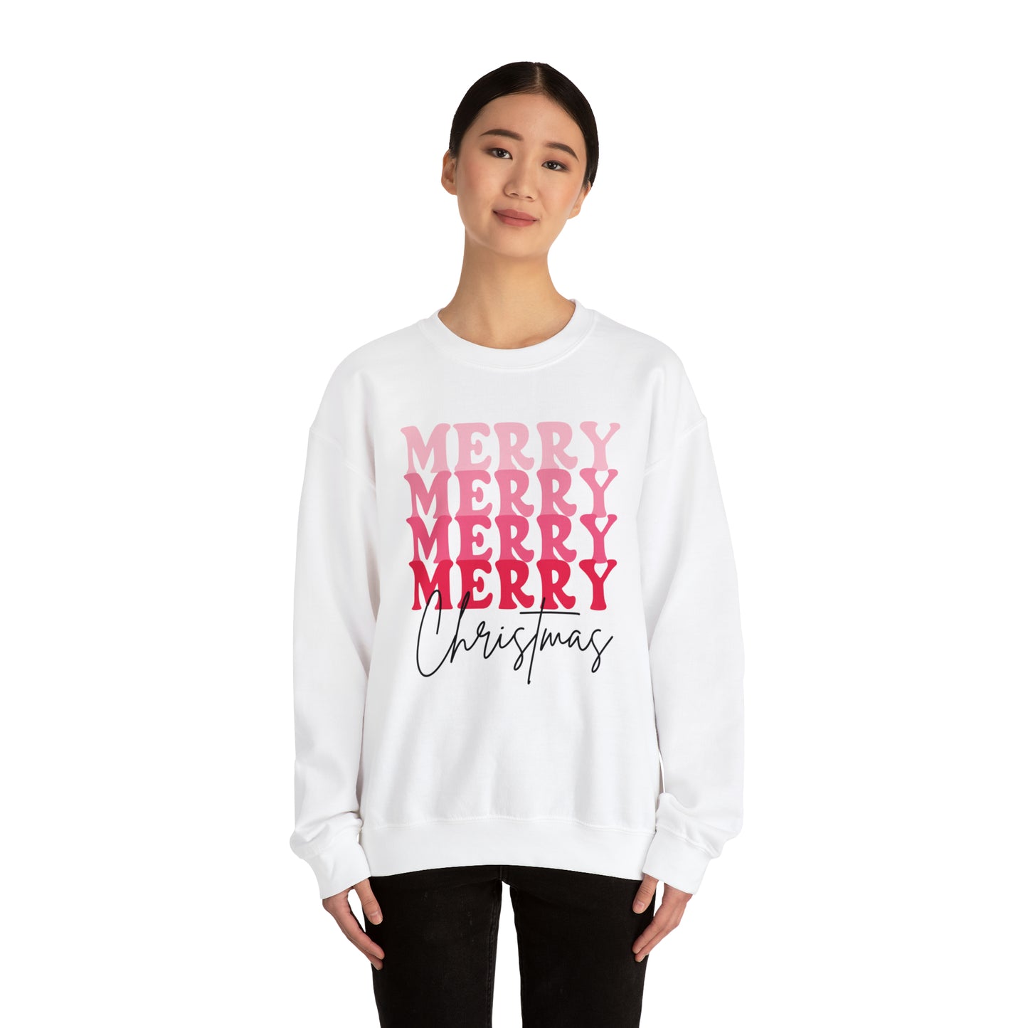 Merry Christmas - Crewneck Sweatshirt - Christmas Retro Bright Design