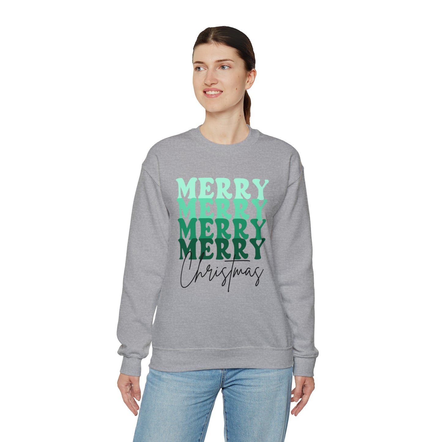 Merry Christmas - Crewneck Sweatshirt - Christmas Retro Bright Design