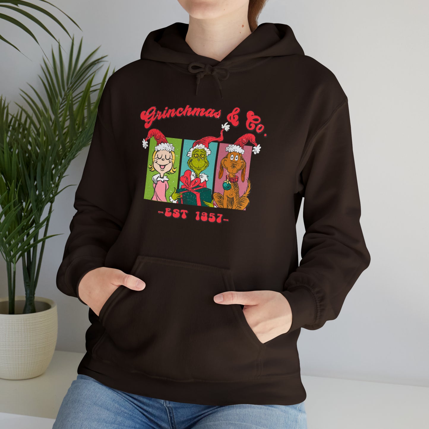 Grinchmas & Co. Est. 1957 - Hooded Sweatshirt - Christmas Design