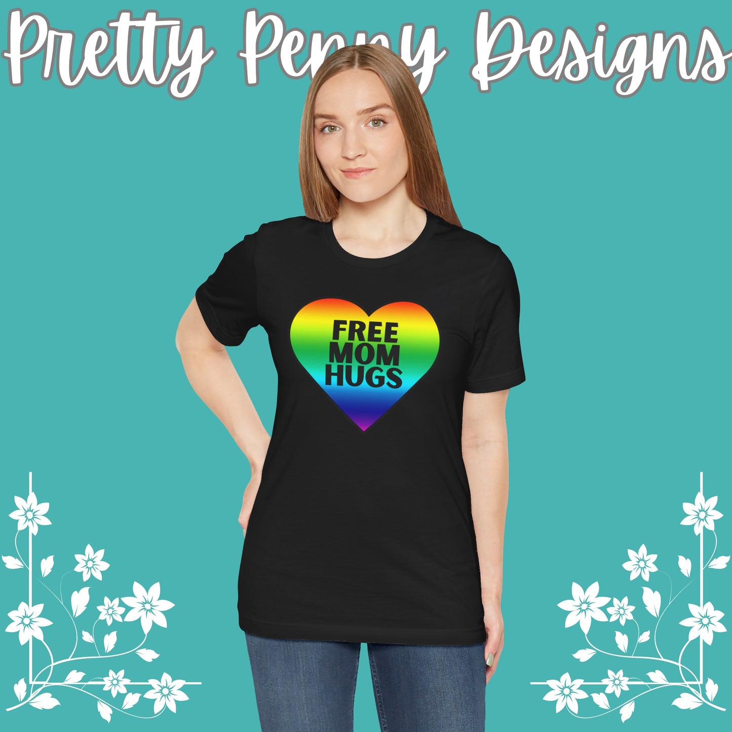 Free Mom Hugs - Jersey Short Sleeve Tee - Celebrate Pride - Express Delivery!