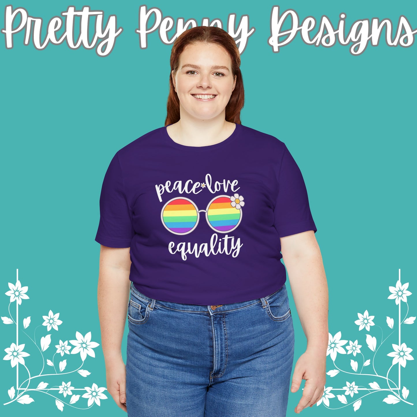 Peace Love Equality - Jersey Short Sleeve Tee - Celebrate Pride - Express Delivery!