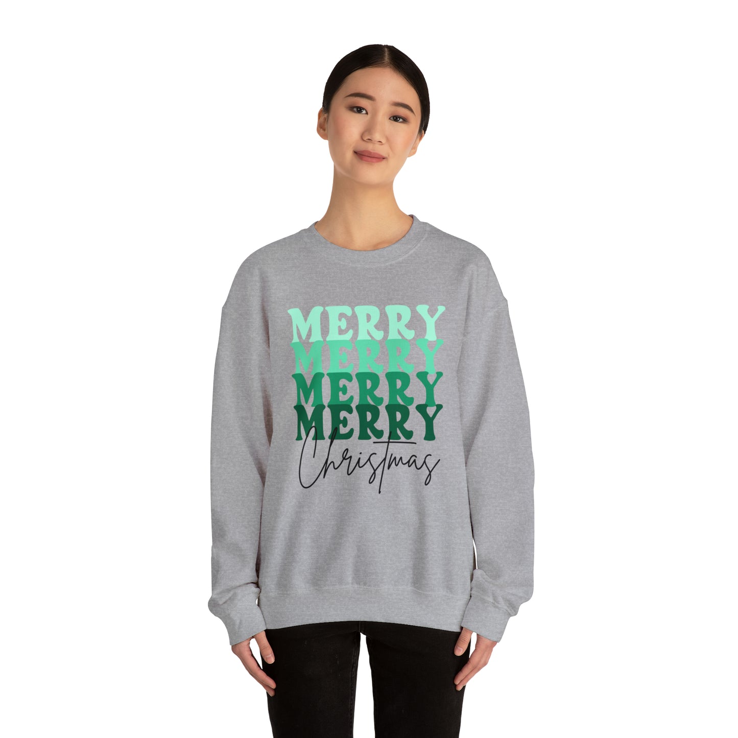 Merry Christmas - Crewneck Sweatshirt - Christmas Retro Bright Design