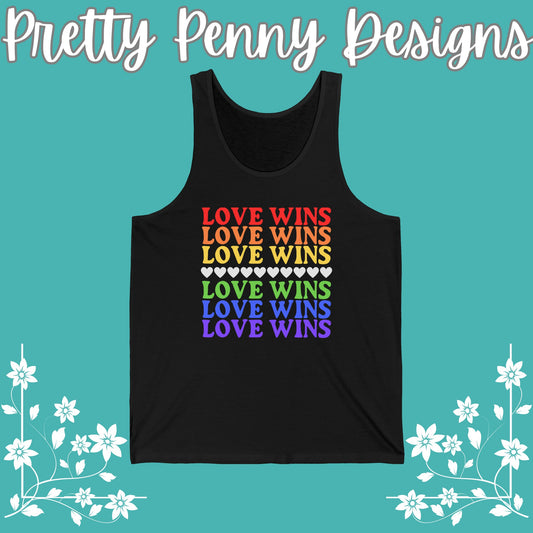 Love Wins - Celebrate Pride - Unisex Jersey Tank - Multiple Color Options