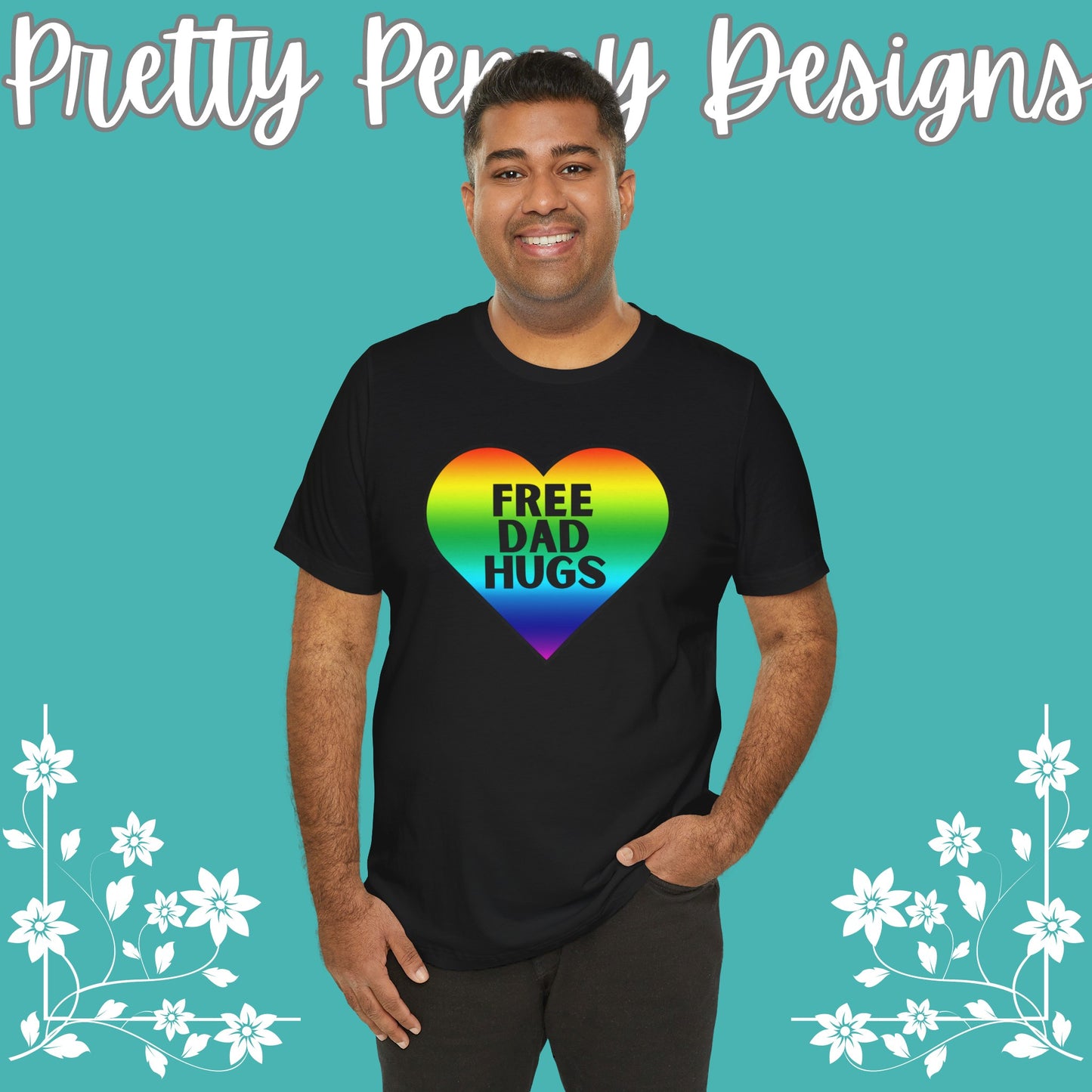 Free Dad Hugs - Jersey Short Sleeve Tee - Celebrate Pride - Express Delivery!