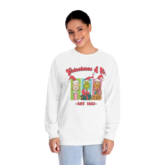 Grinchmas & Co. Est. 1957 - Long Sleeve T-Shirt - Retro Christmas Design