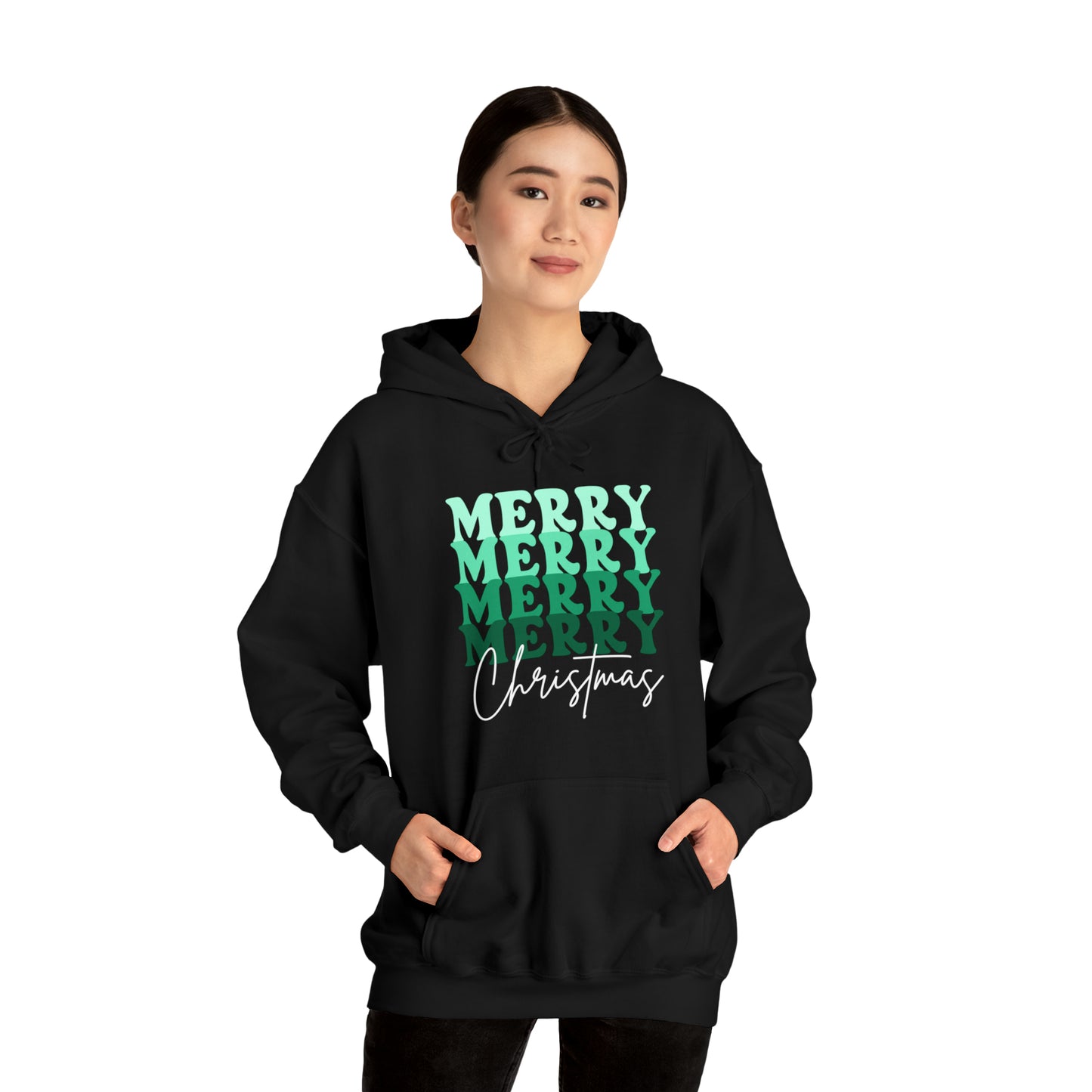 Merry Christmas - Hooded Sweatshirt - Retro Christmas Design