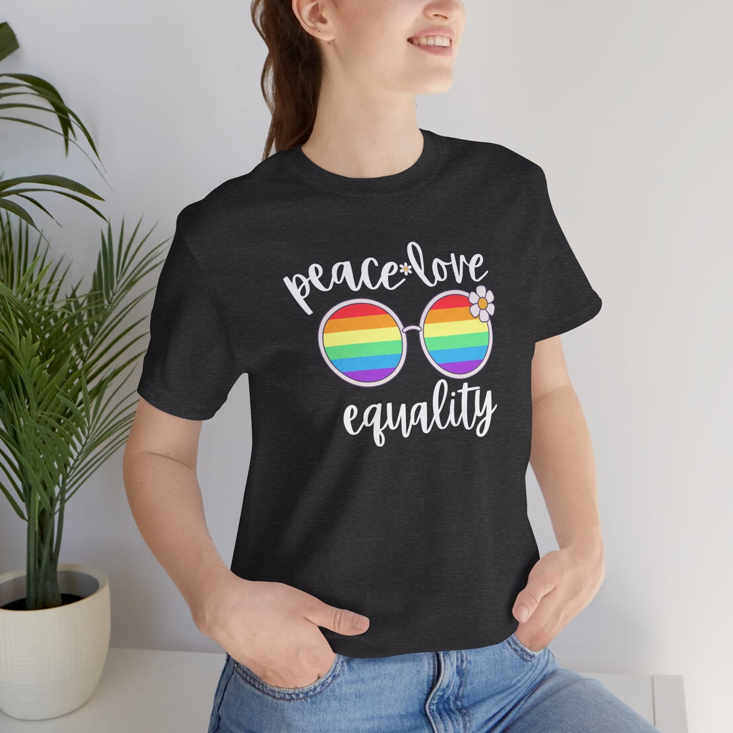 Peace Love Equality - Jersey Short Sleeve Tee - Celebrate Pride - Express Delivery!