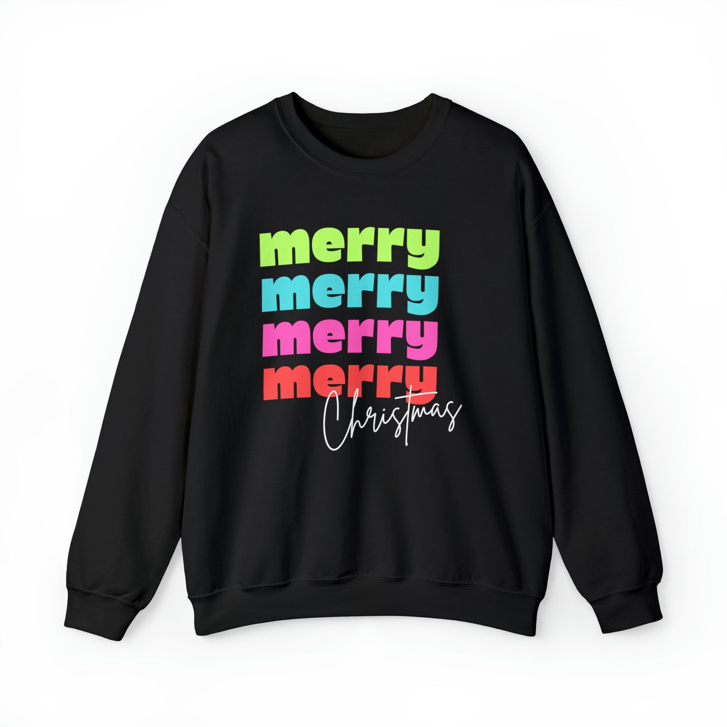 Merry Christmas - Crewneck Sweatshirt - Christmas Retro Bright Design