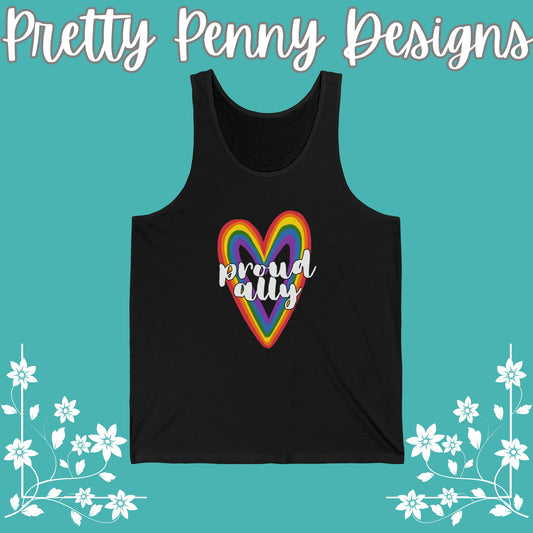 Proud Ally - Celebrate Pride - Unisex Jersey Tank - Multiple Color Options