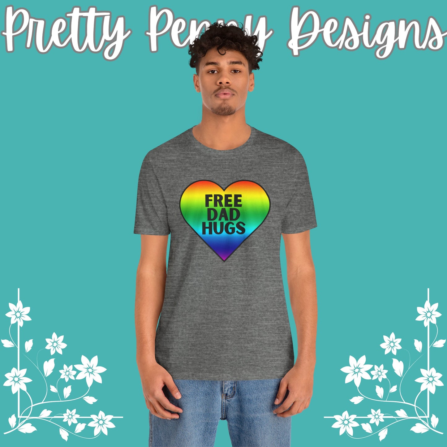 Free Dad Hugs - Jersey Short Sleeve Tee - Celebrate Pride - Express Delivery!