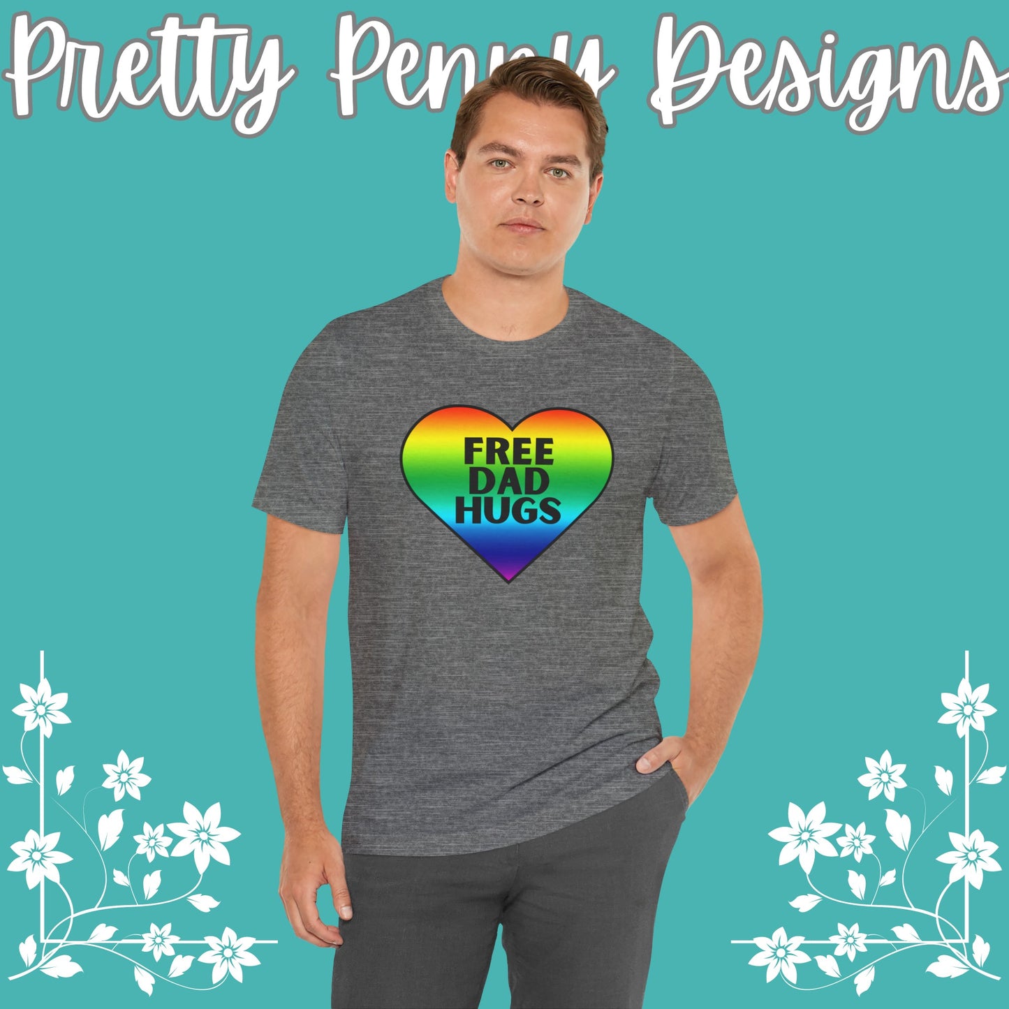 Free Dad Hugs - Jersey Short Sleeve Tee - Celebrate Pride - Express Delivery!