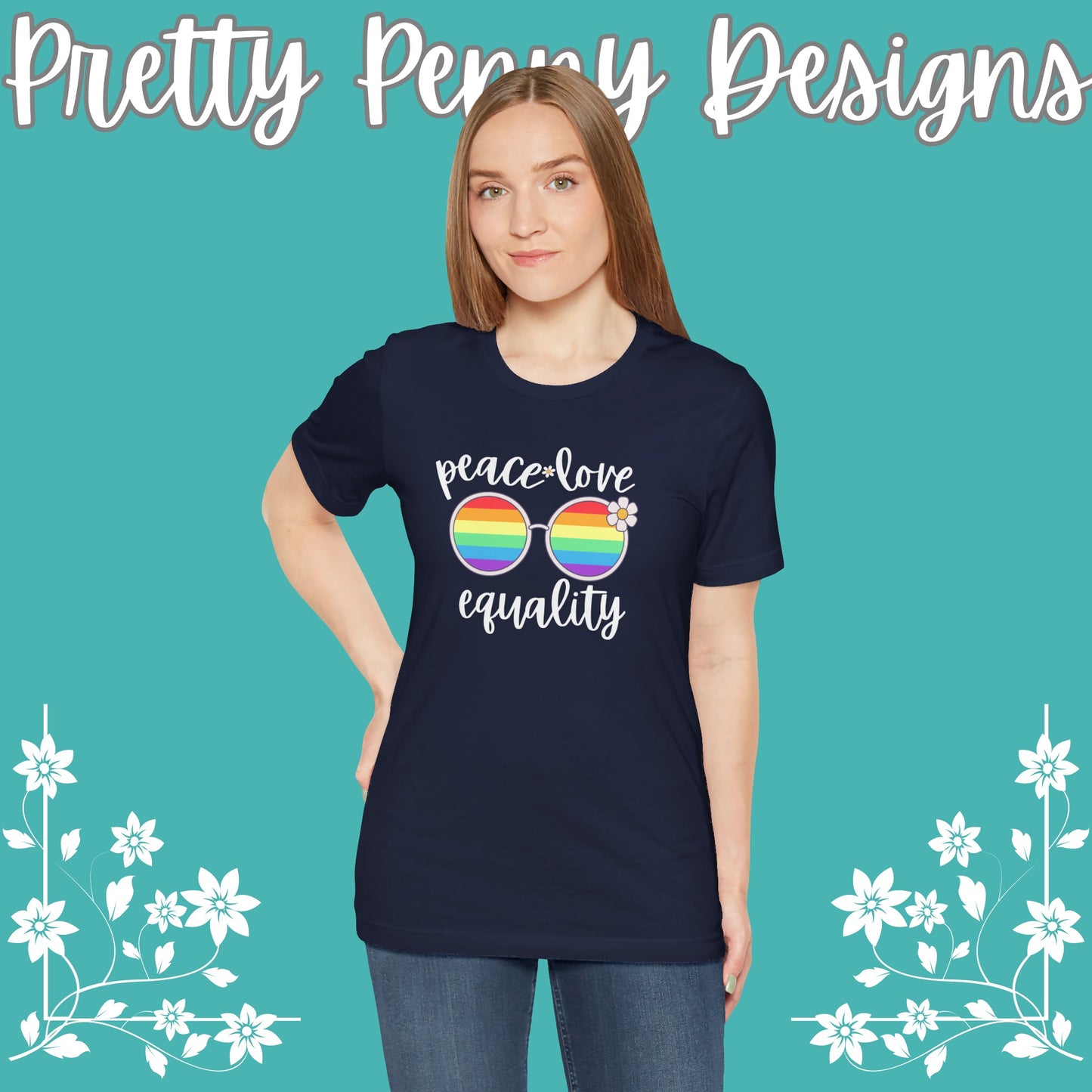 Peace Love Equality - Jersey Short Sleeve Tee - Celebrate Pride - Express Delivery!