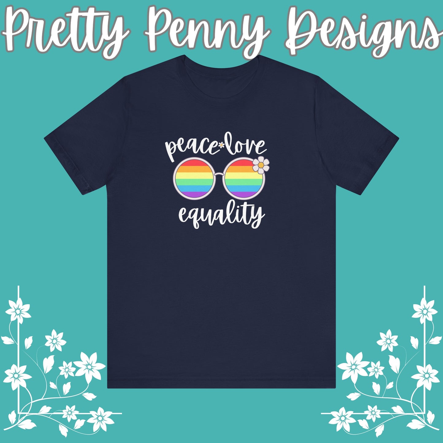 Peace Love Equality - Jersey Short Sleeve Tee - Celebrate Pride - Express Delivery!