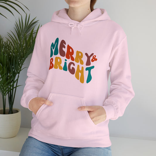 Merry & Bright - Hooded Sweatshirt - Christmas Design