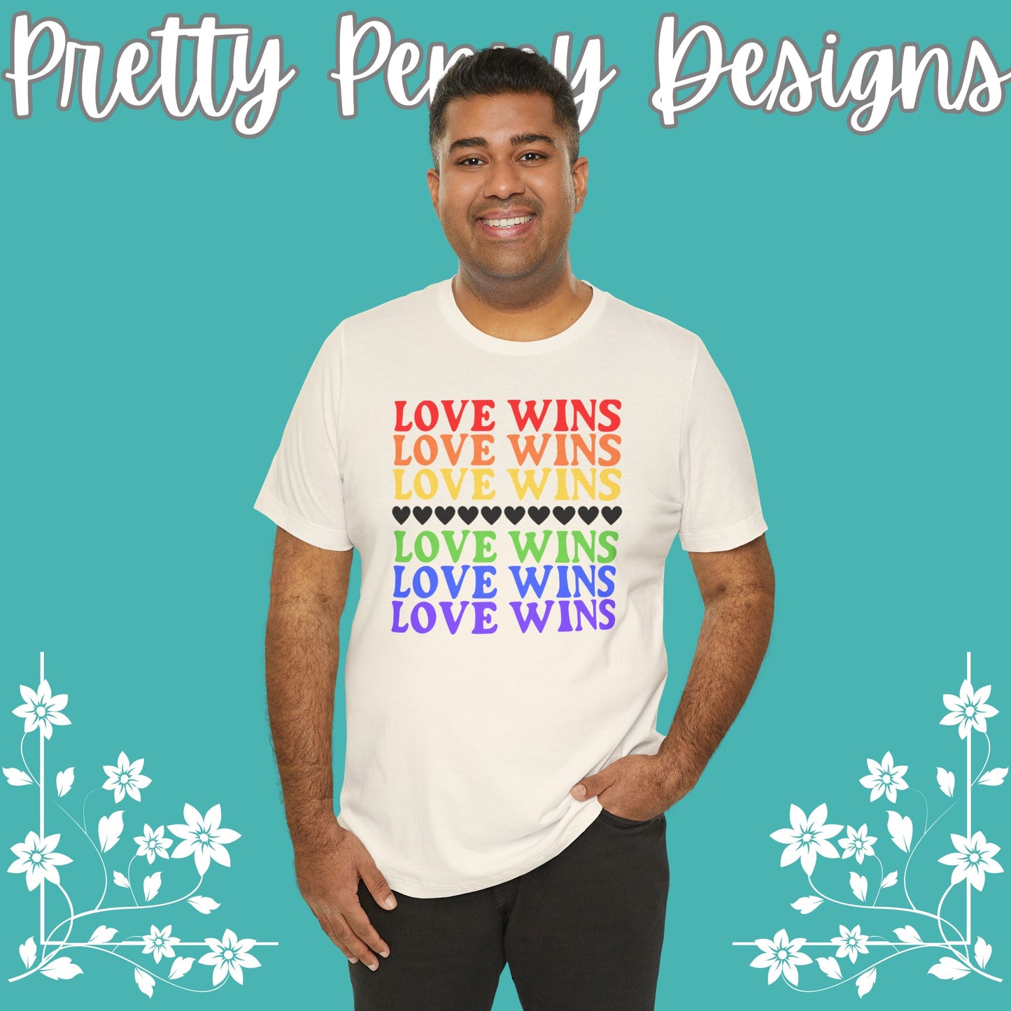 Love Wins - Jersey Short Sleeve Tee - Celebrate Pride - Express Delivery!