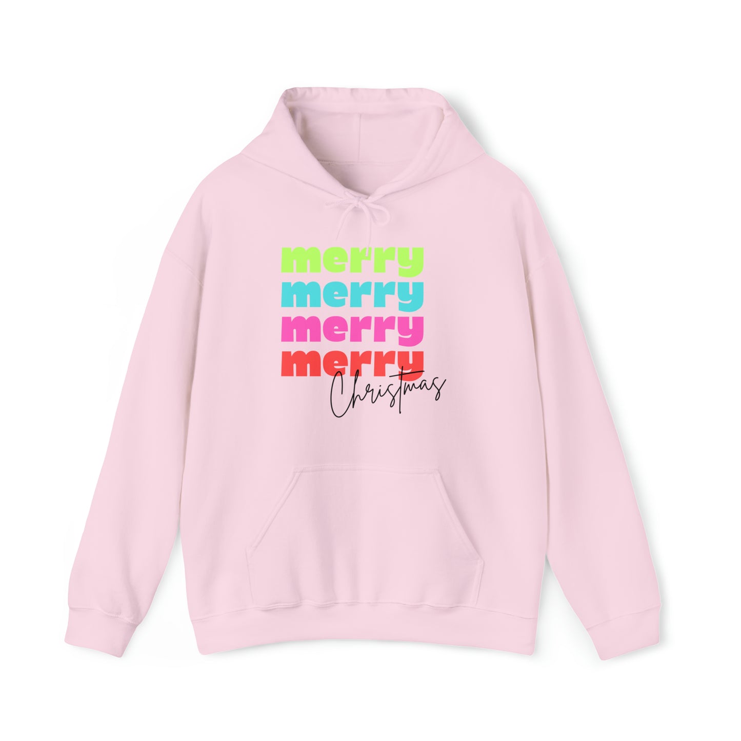 Merry Christmas - Hooded Sweatshirt - Retro Bright Christmas Design