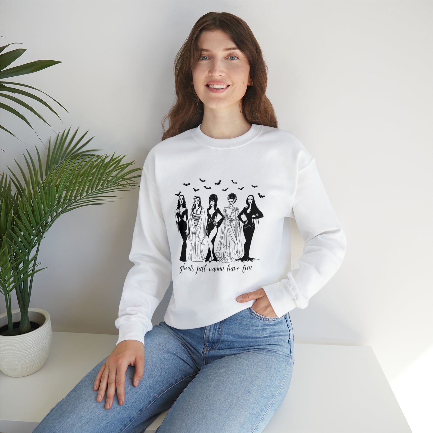 Ghouls Just Wanna Have Fun - Halloween-Themed Crewneck Sweatshirt - Women of Horror