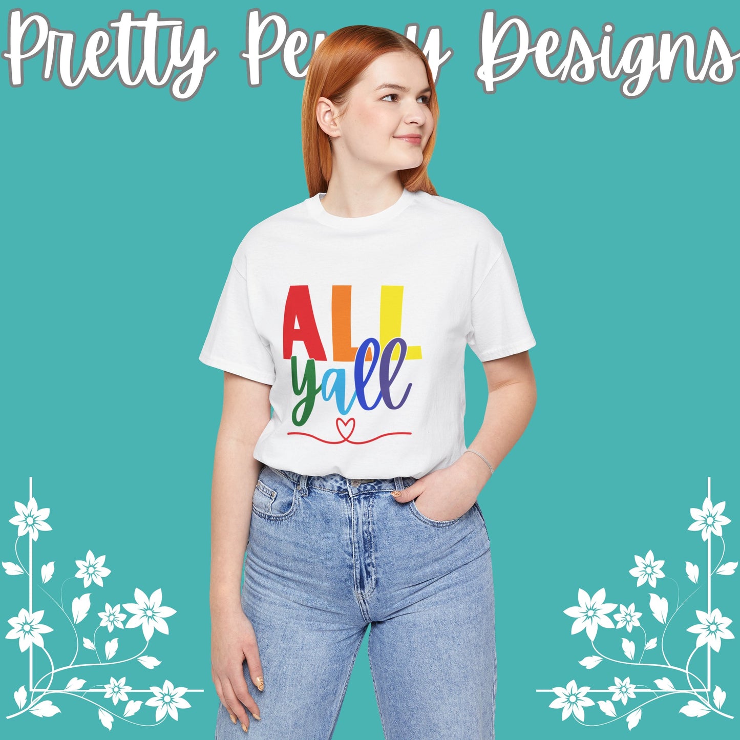 All Y'all - Jersey Short Sleeve Tee - Celebrate Pride - Express Delivery!