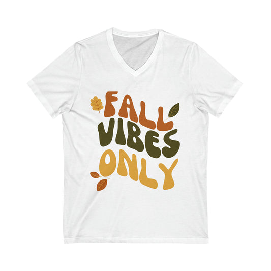 Fall Vibes Only Short Sleeve V-Neck Tee