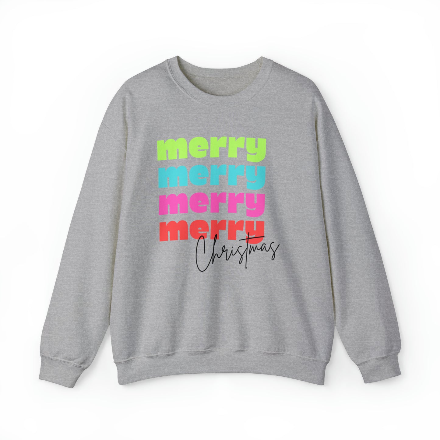 Merry Christmas - Crewneck Sweatshirt - Christmas Retro Bright Design