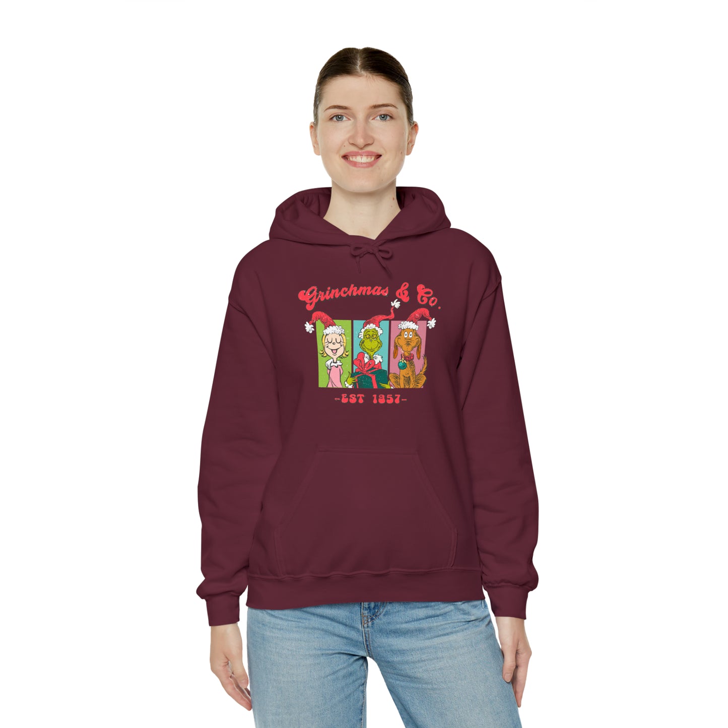 Grinchmas & Co. Est. 1957 - Hooded Sweatshirt - Christmas Design