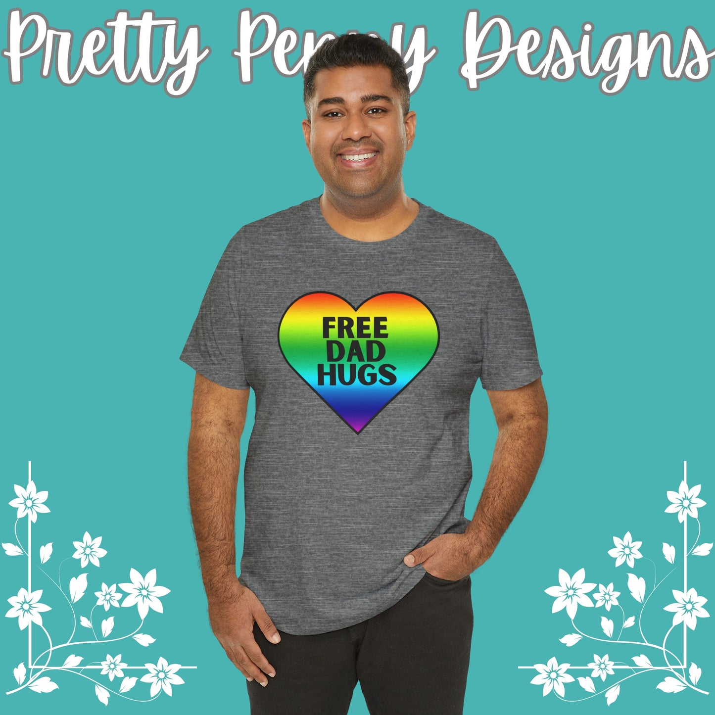 Free Dad Hugs - Jersey Short Sleeve Tee - Celebrate Pride - Express Delivery!