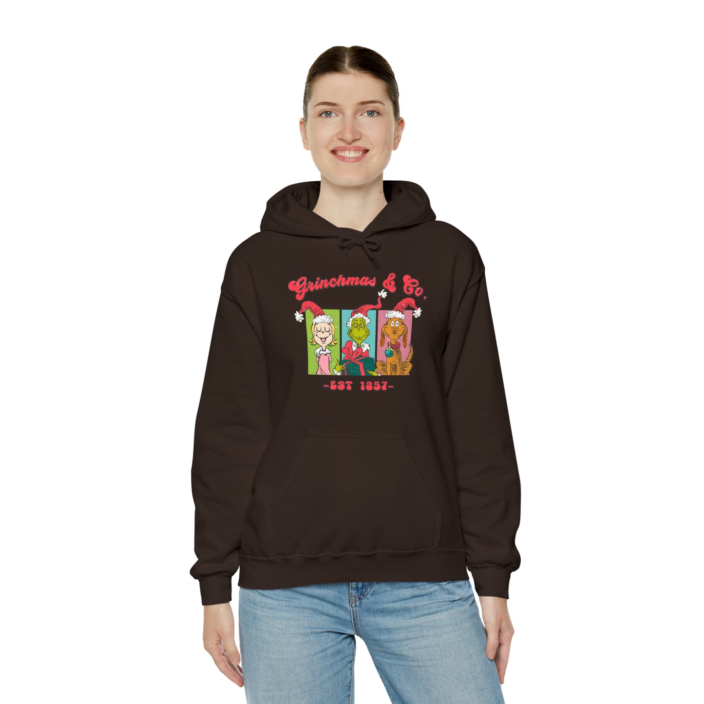 Grinchmas & Co. Est. 1957 - Hooded Sweatshirt - Christmas Design