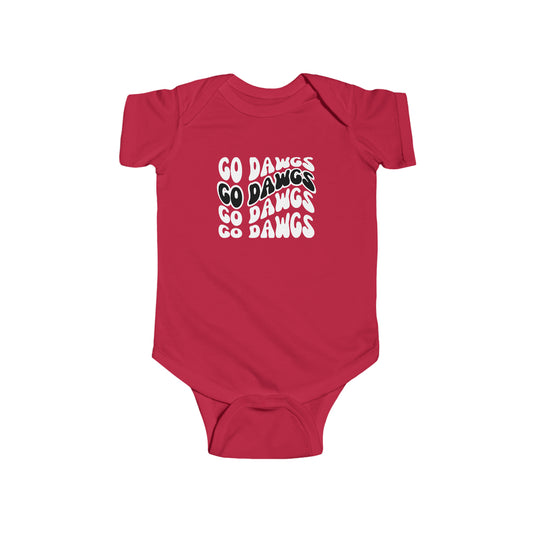 Go Dawgs - Football Fan Infant Fine Jersey Bodysuit