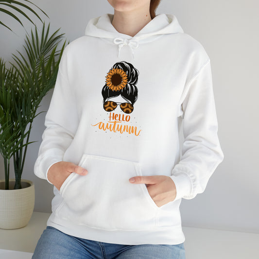 Hello Autumn - Fall-Theme Hooded Sweatshirt