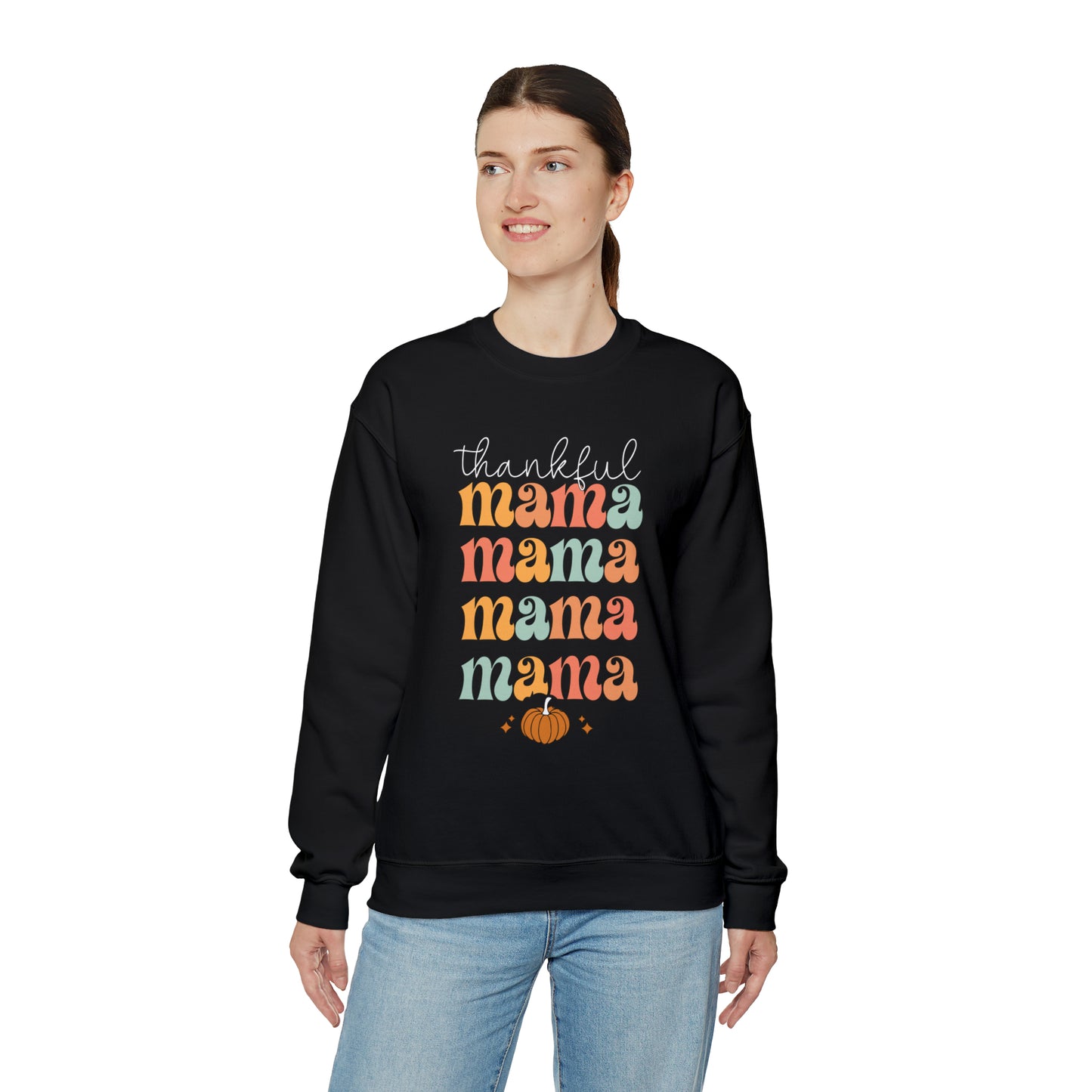 Thankful Mama - Fall-Themed Crewneck Sweatshirt