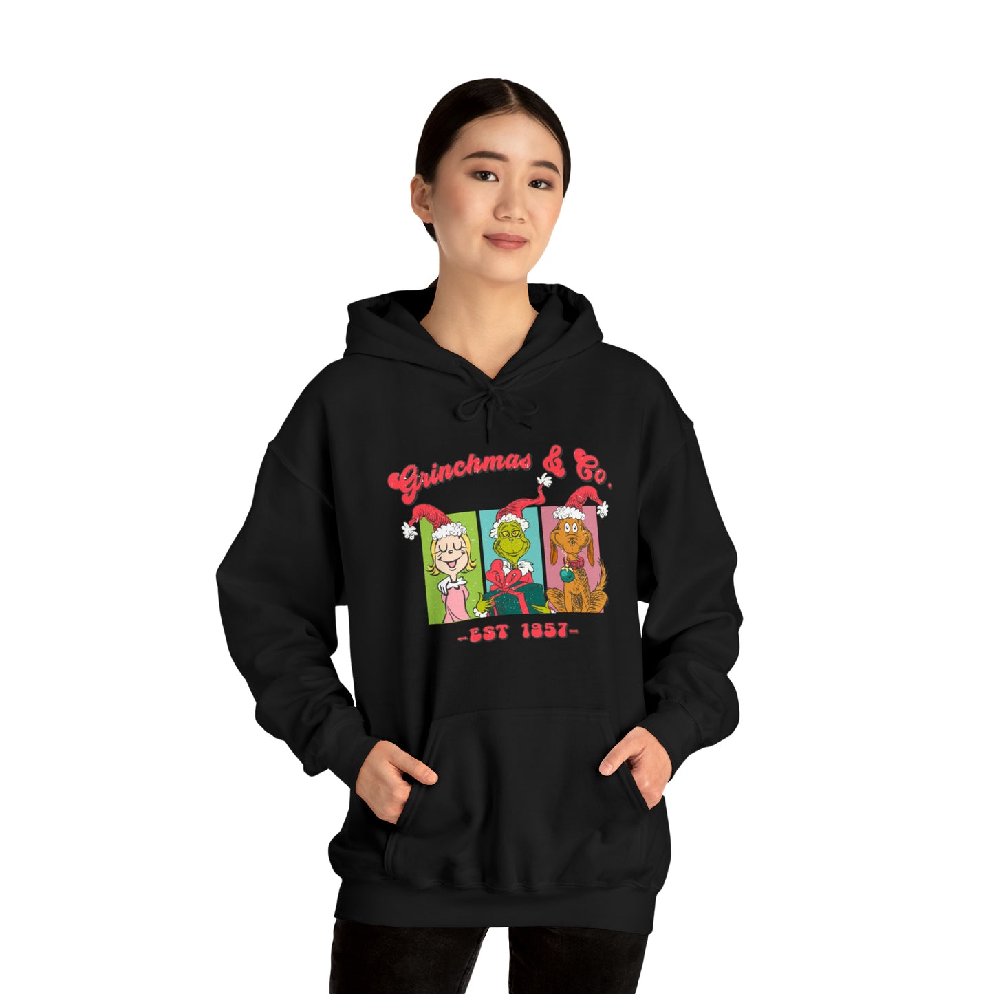 Grinchmas & Co. Est. 1957 - Hooded Sweatshirt - Christmas Design