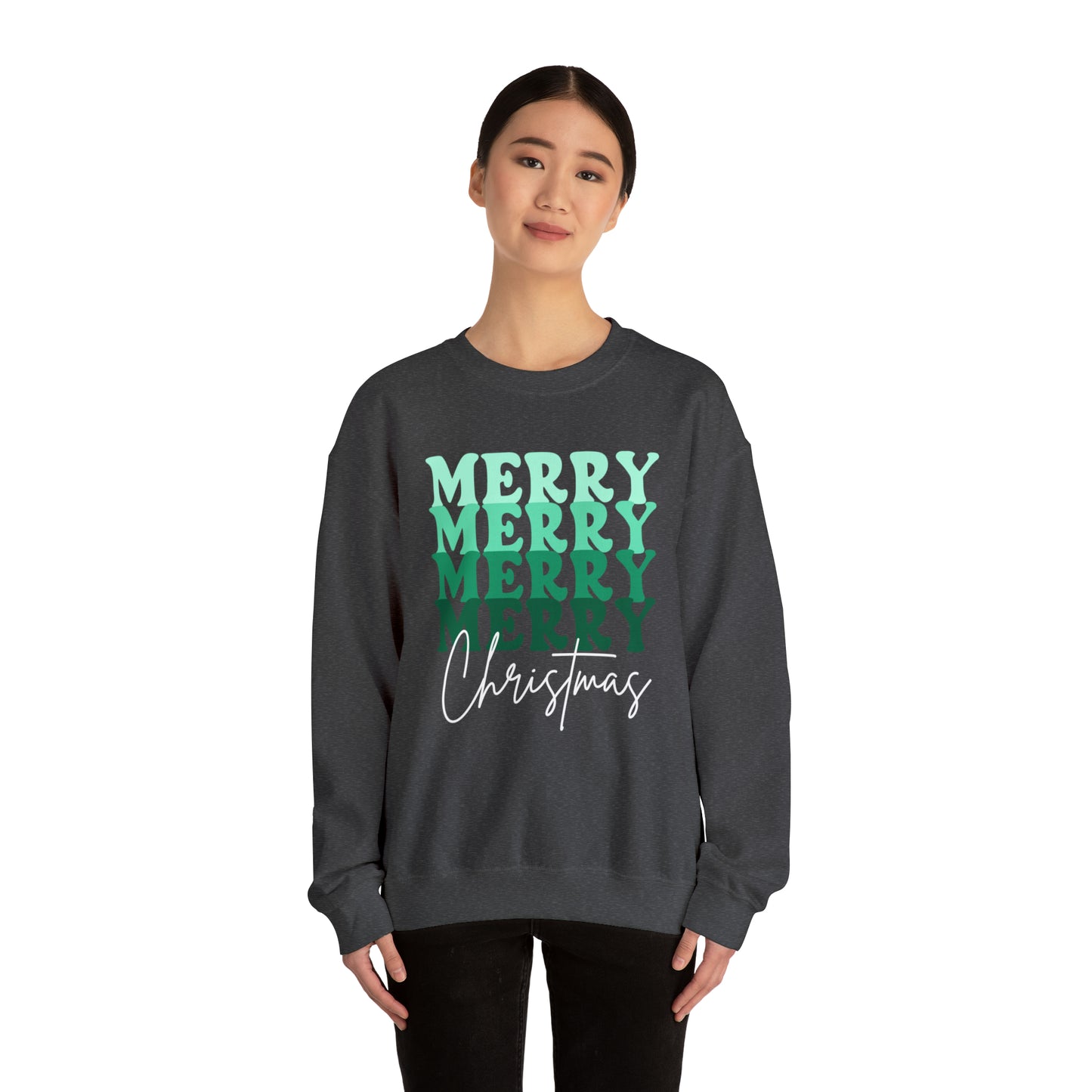 Merry Christmas - Crewneck Sweatshirt - Christmas Retro Bright Design