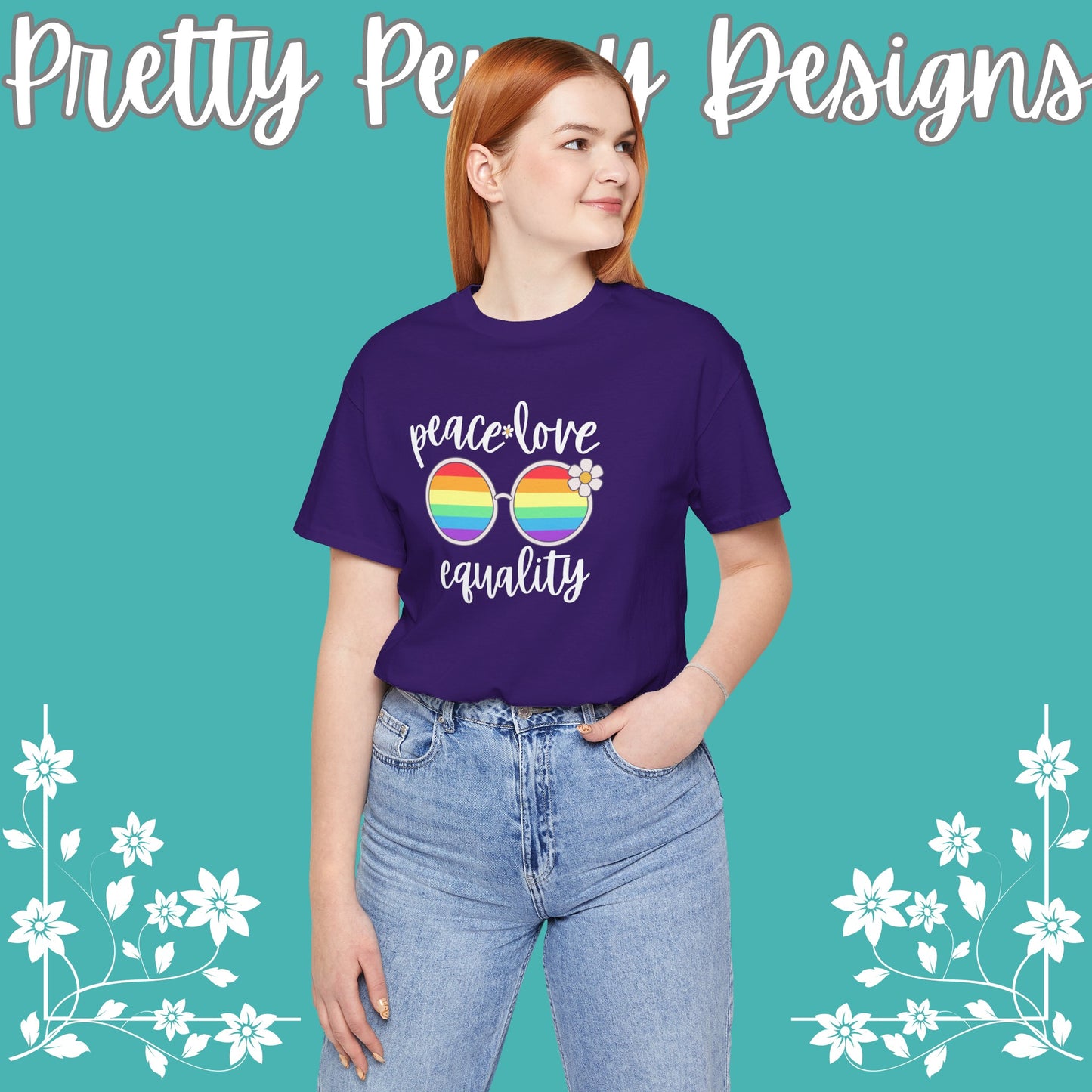 Peace Love Equality - Jersey Short Sleeve Tee - Celebrate Pride - Express Delivery!