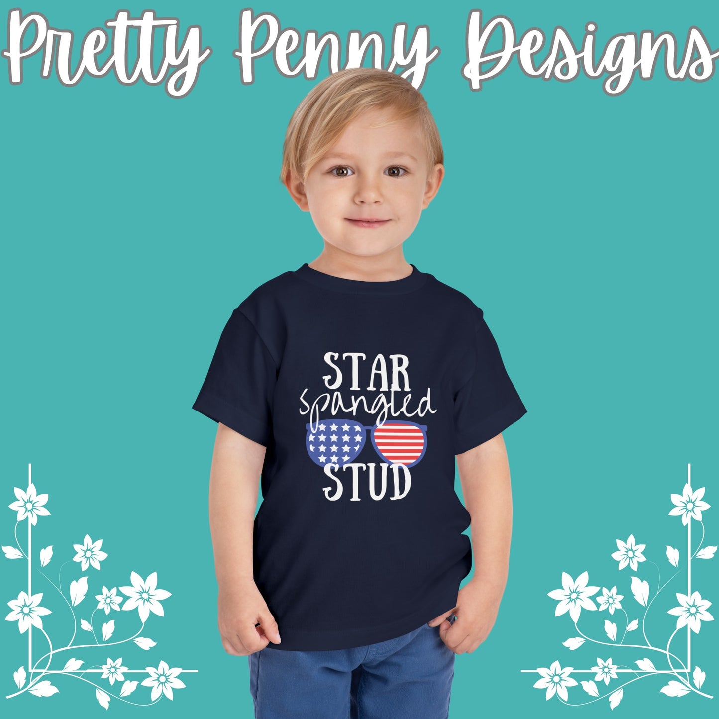 Star Spangled Stud - July 4th - Toddler Short Sleeve Tee