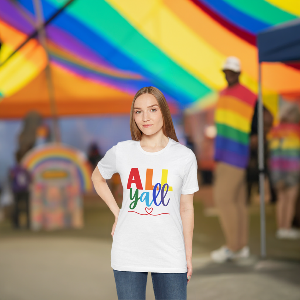 All Y'all - Jersey Short Sleeve Tee - Celebrate Pride - Express Delivery!